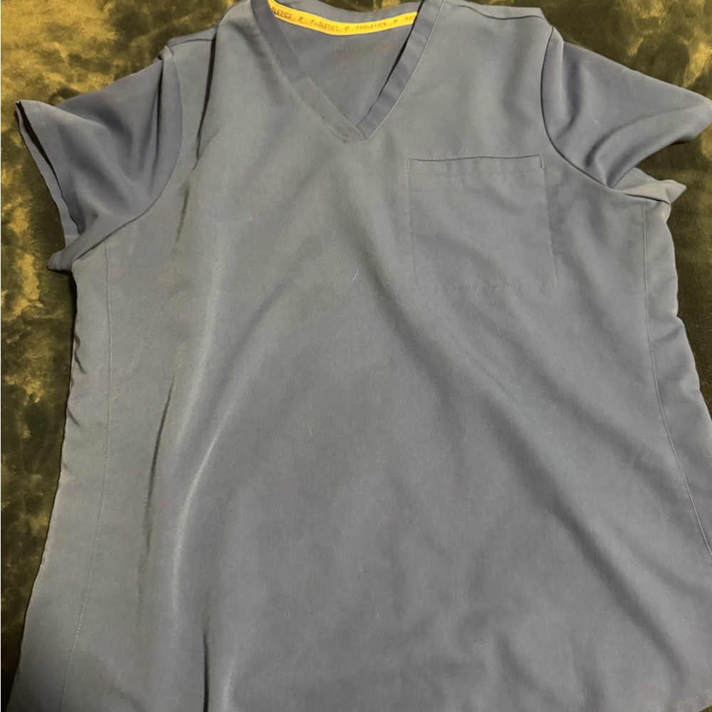 Fabletics Blue Short Sleeve Tee Classic Crew Neck